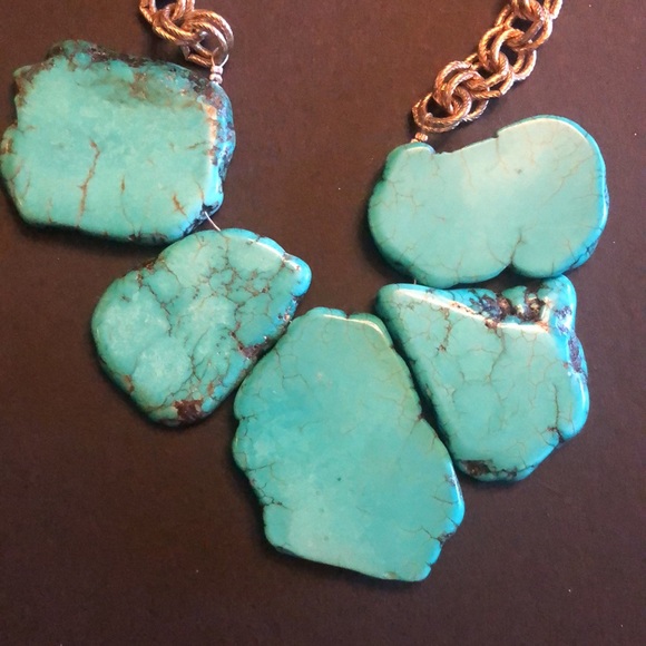 Turquoise chunky necklace - Picture 2 of 4